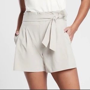 Women's Beige Tie-Waist Shorts